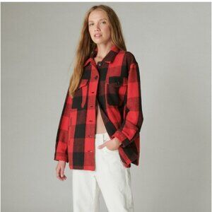Lucky Brand Plaid Oversized Shirt Jacket Size Medium